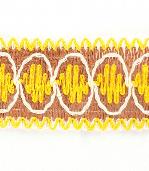 45mm Yellow Jacquard Braid 25mtr Card